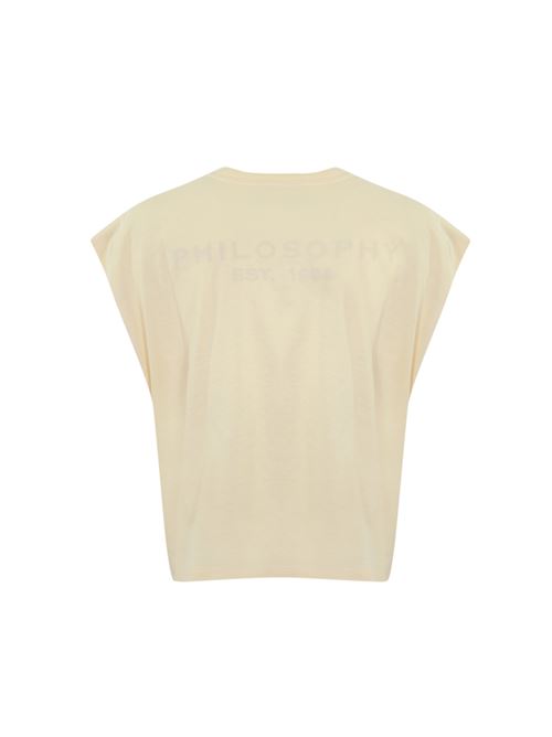 T-shirt in cotone con strass yellow Philosophy di Lorenzo Serafini | A0701 21442004